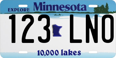 MN license plate 123LNO