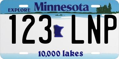 MN license plate 123LNP