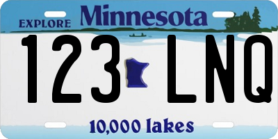 MN license plate 123LNQ
