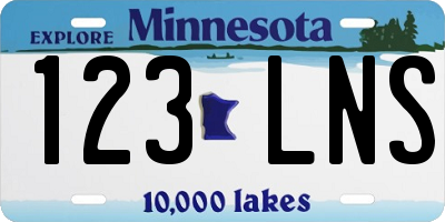 MN license plate 123LNS