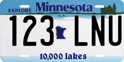 MN license plate 123LNU