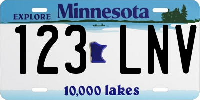 MN license plate 123LNV