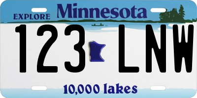MN license plate 123LNW