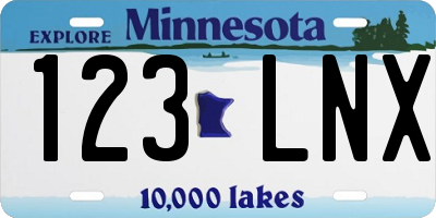 MN license plate 123LNX