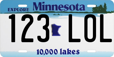MN license plate 123LOL