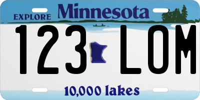 MN license plate 123LOM
