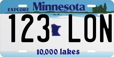 MN license plate 123LON