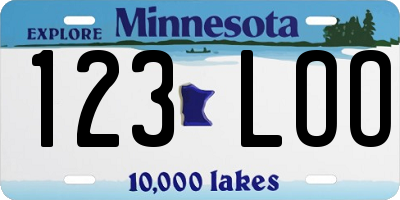 MN license plate 123LOO