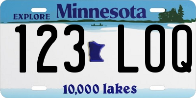 MN license plate 123LOQ