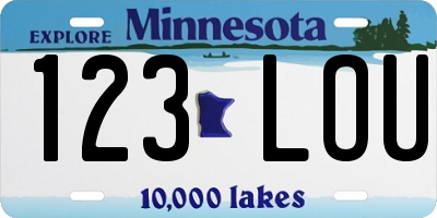 MN license plate 123LOU