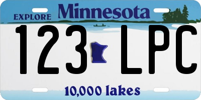 MN license plate 123LPC
