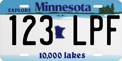 MN license plate 123LPF