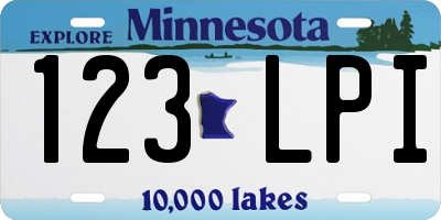 MN license plate 123LPI