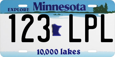 MN license plate 123LPL