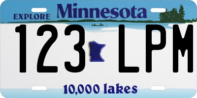 MN license plate 123LPM