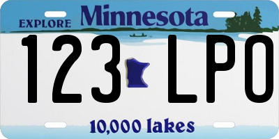 MN license plate 123LPO