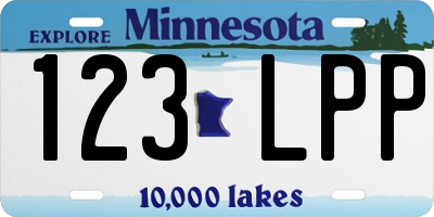 MN license plate 123LPP