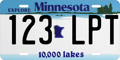 MN license plate 123LPT