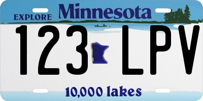 MN license plate 123LPV