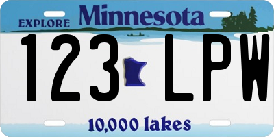 MN license plate 123LPW