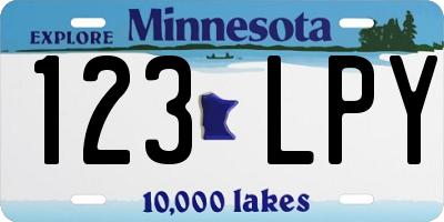 MN license plate 123LPY