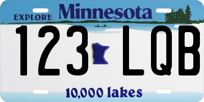 MN license plate 123LQB