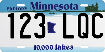 MN license plate 123LQC
