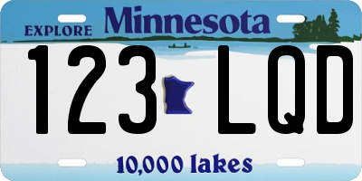 MN license plate 123LQD