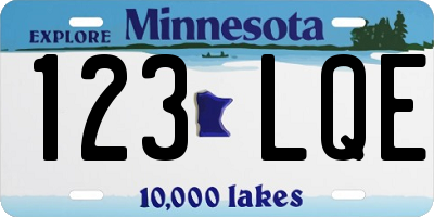 MN license plate 123LQE