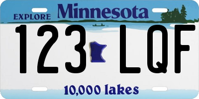 MN license plate 123LQF