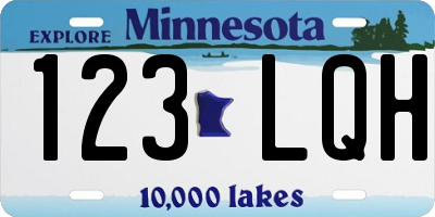 MN license plate 123LQH
