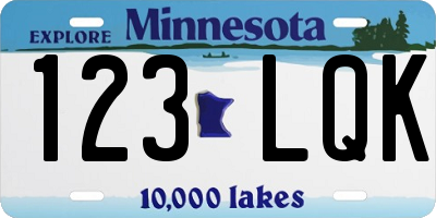 MN license plate 123LQK