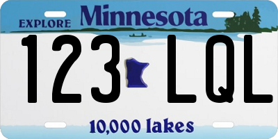 MN license plate 123LQL