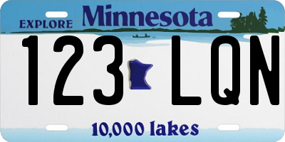 MN license plate 123LQN