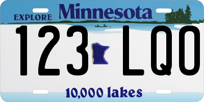 MN license plate 123LQO