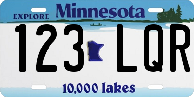 MN license plate 123LQR