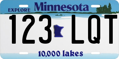 MN license plate 123LQT