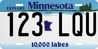 MN license plate 123LQU