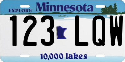 MN license plate 123LQW