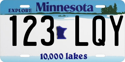 MN license plate 123LQY