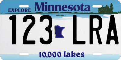 MN license plate 123LRA