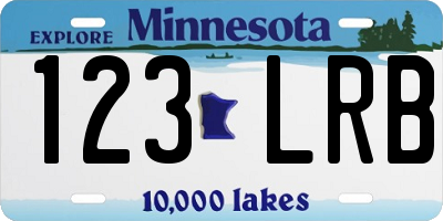 MN license plate 123LRB