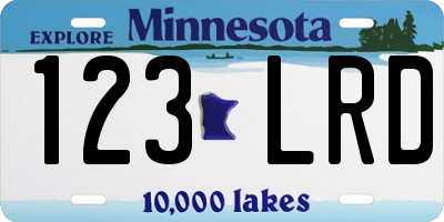 MN license plate 123LRD