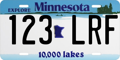 MN license plate 123LRF