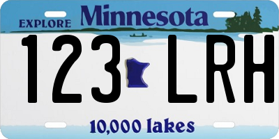 MN license plate 123LRH