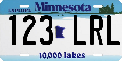 MN license plate 123LRL