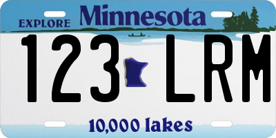 MN license plate 123LRM