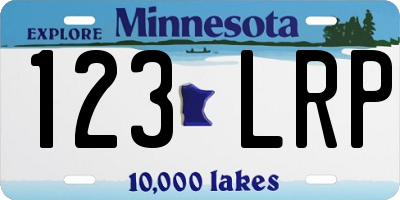 MN license plate 123LRP