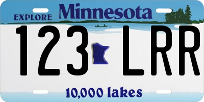 MN license plate 123LRR