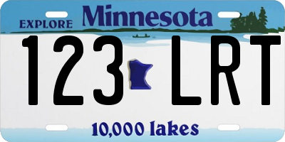 MN license plate 123LRT